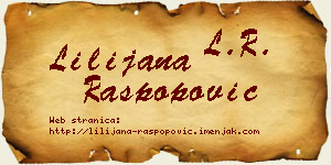 Lilijana Raspopović vizit kartica